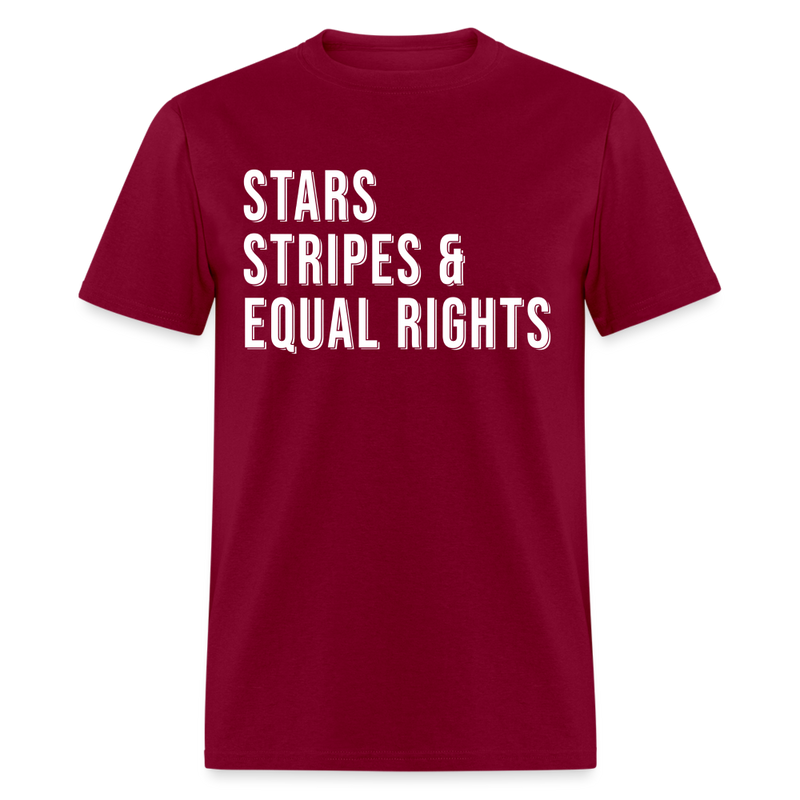 Stars Stripes And Equal Rights T Shirt - burgundy