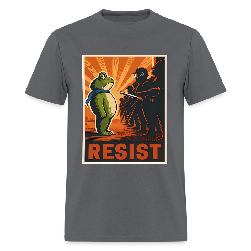 Portland Frog Resist T Shirt - charcoal