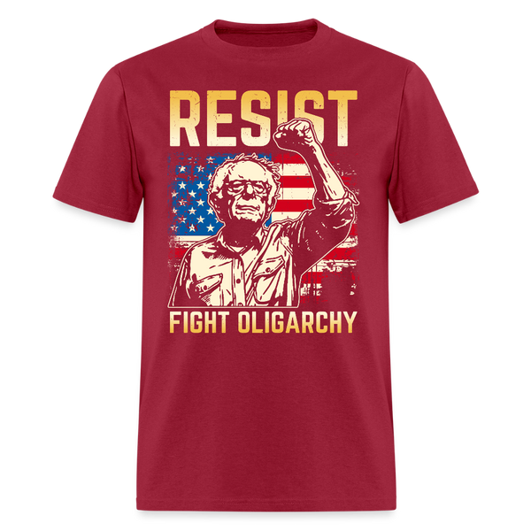 Resist Fight Oligarchy T Shirt - dark red