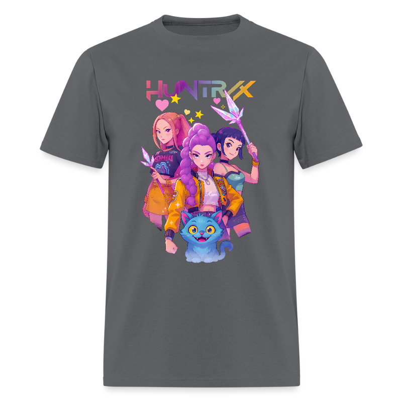 Kpop Demon Hunters Saja Girls Huntrix T Shirt - charcoal