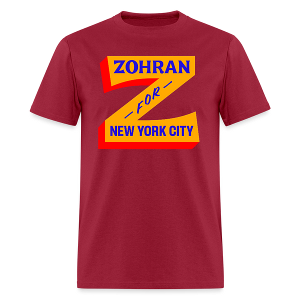Zohran For New York City T Shirt - 2 - dark red