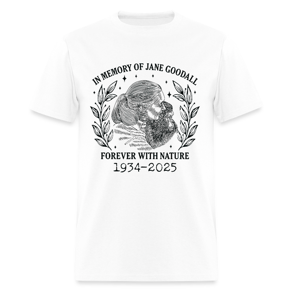 In Memory Of Jane Goodall Forever With Nature T Shirt - 2 - white