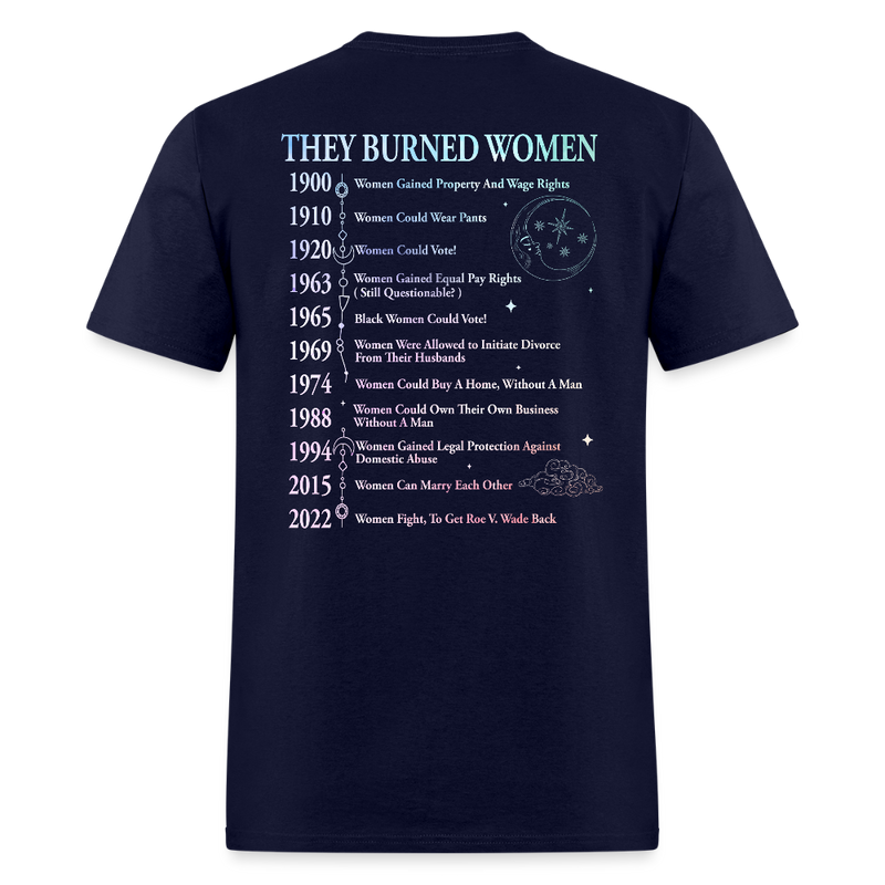 They Didn't Burn Witches They Burned Women T Shirt - navy