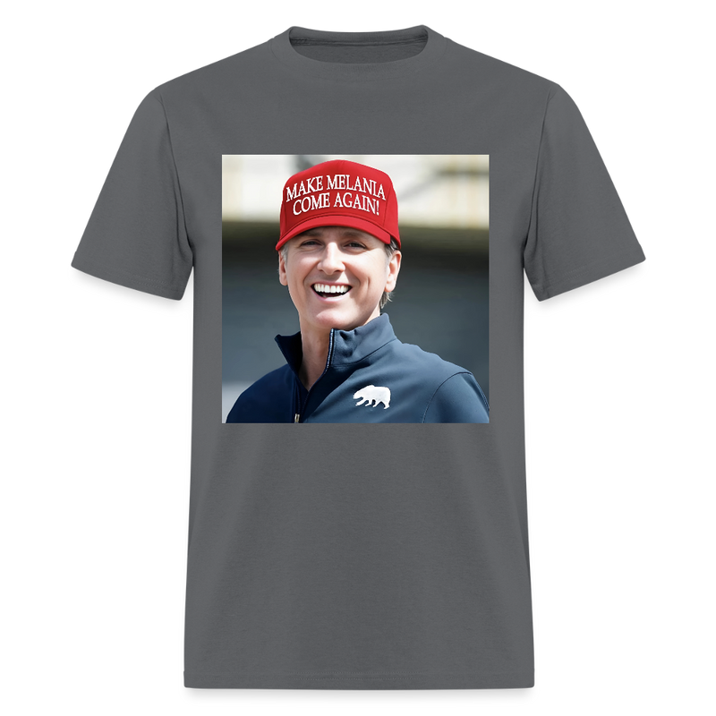 Newsom Make Melania Come Again T Shirt - charcoal