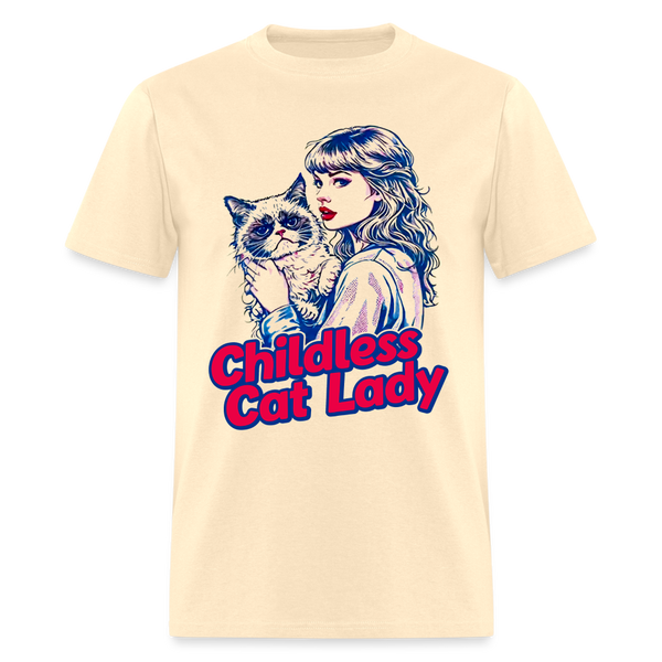 Childless Cat Lady T Shirt - natural