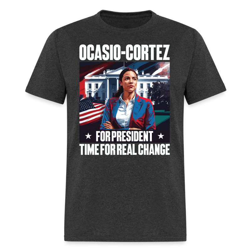 Ocasio-Cortez for President T Shirt - heather black