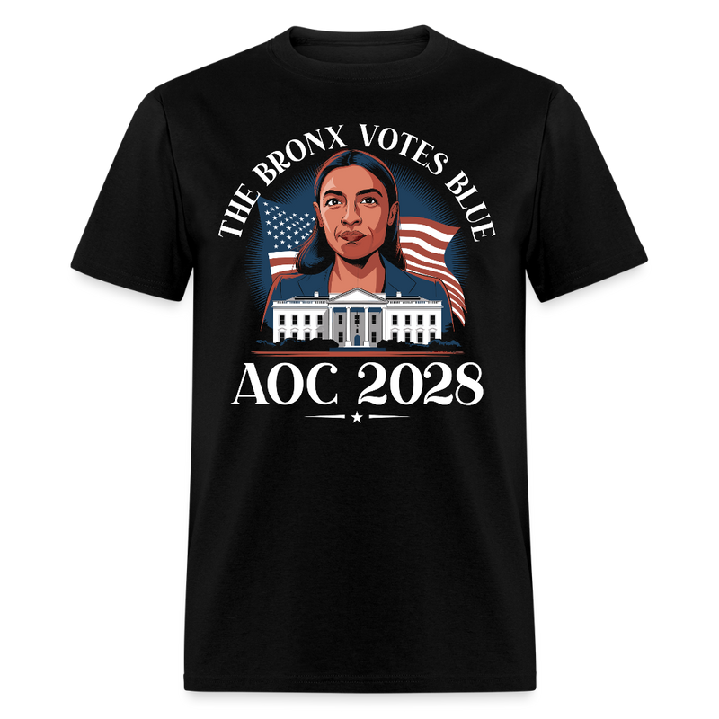 The Bronx Votes Blue AOC 2028 T Shirt - black