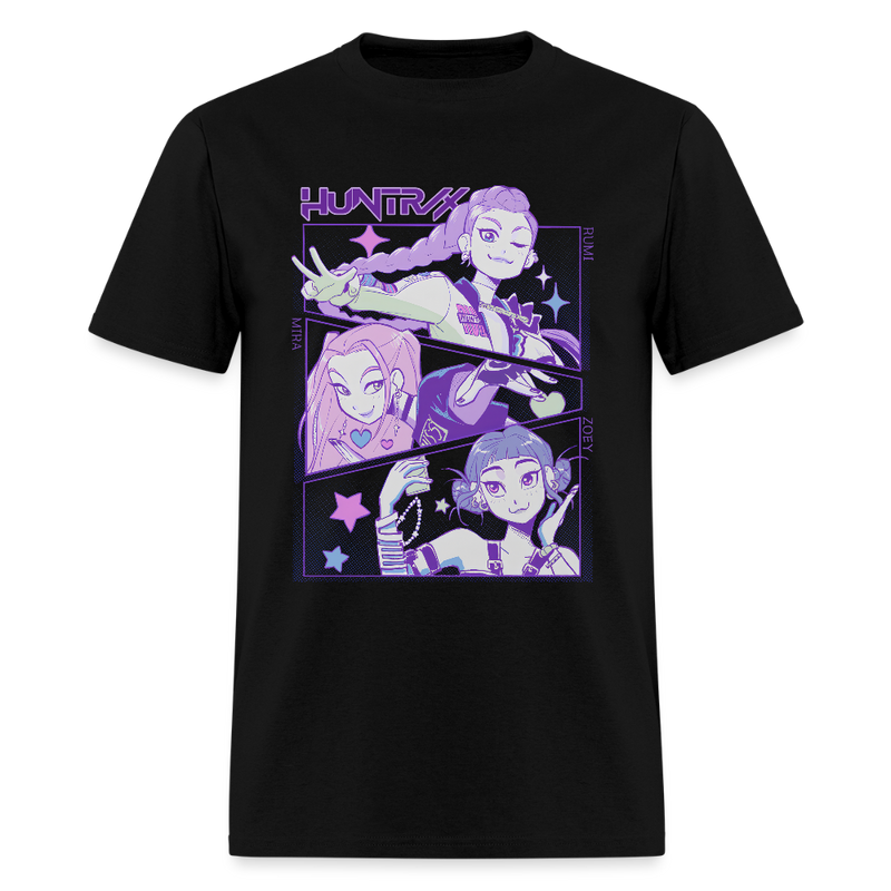 Kpop Demon Hunters Purple Huntrix Mira Rumi Joey T Shirt - black