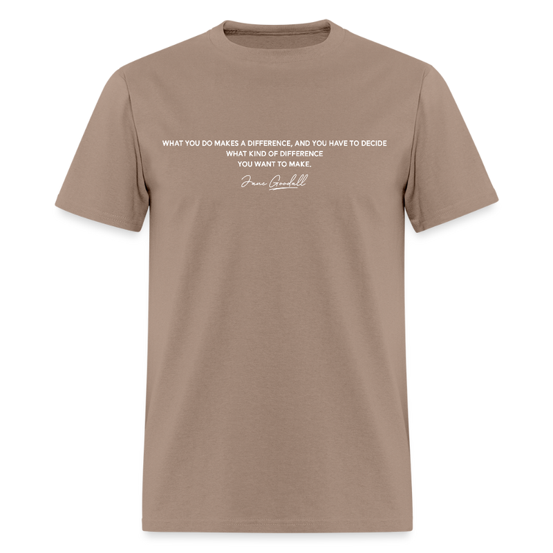 What You Do Makes A Difference Jane Goodall T Shirt - 2 - brown savana