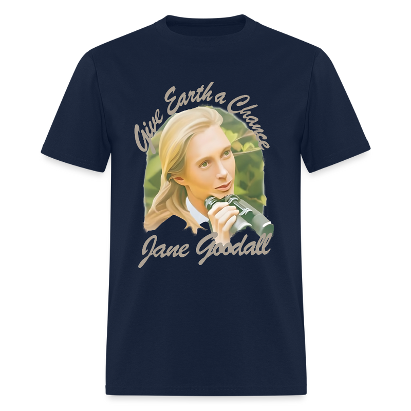 Jane Goodall Give Earth A Chance T Shirt - navy