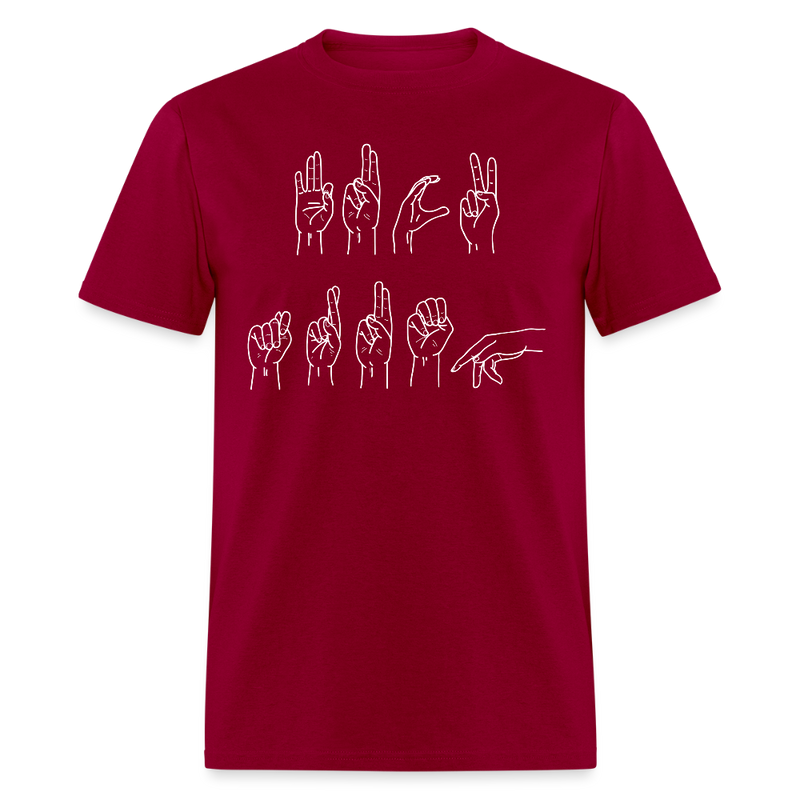 F*ck Trump Sign Language T Shirt - dark red