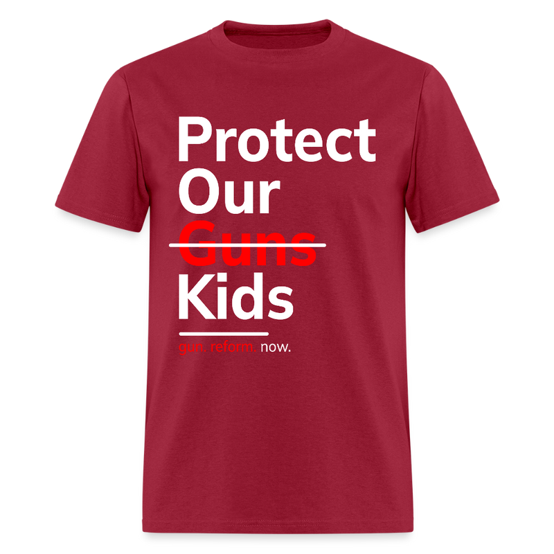 Protect Our Kids Gun Reform Now T Shirt - 2 - dark red