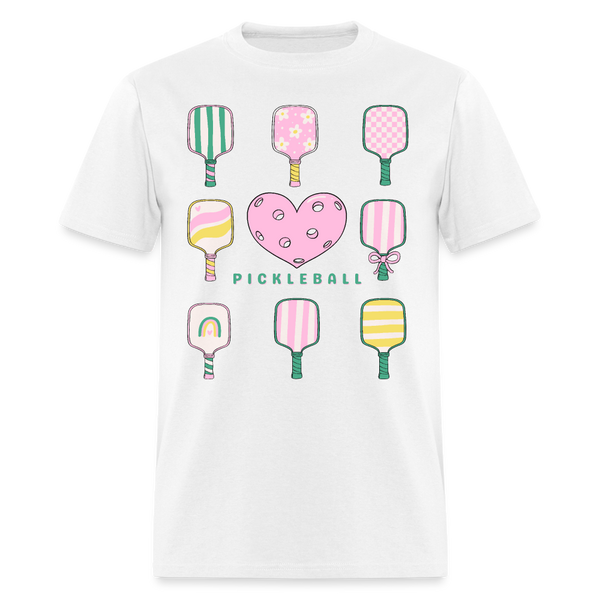 Retro Pink Pickleball T Shirt - white
