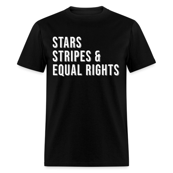 Stars Stripes And Equal Rights T Shirt - black