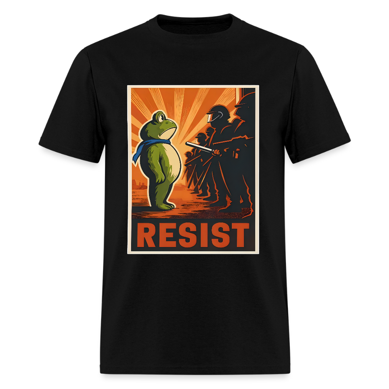 Portland Frog Resist T Shirt - black