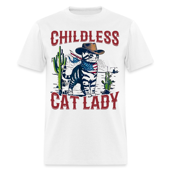 Childless Cat Lady T Shirt - white