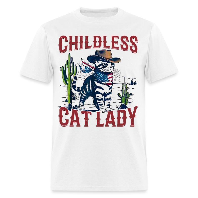 Childless Cat Lady T Shirt - white