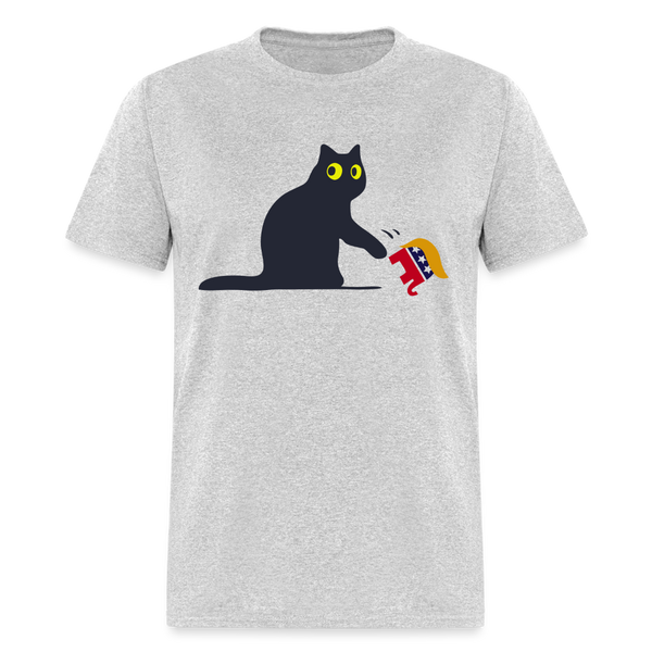 Black Cat T Shirt - heather gray
