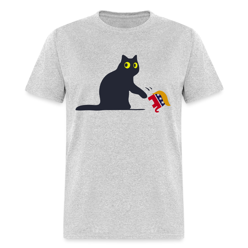 Black Cat T Shirt - heather gray