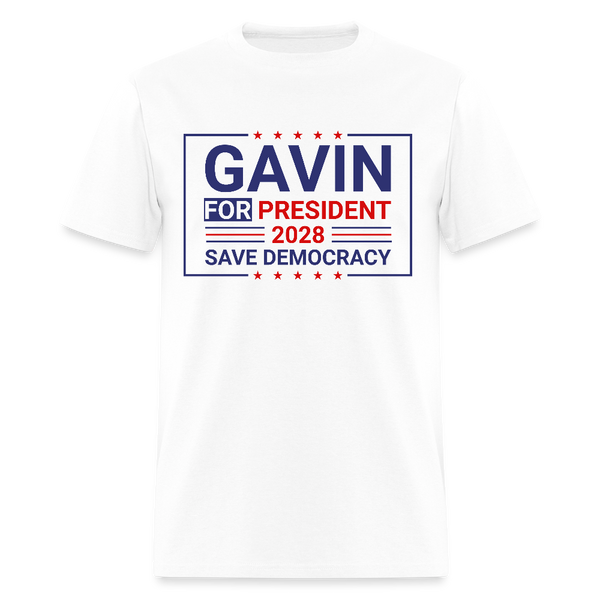 Gavin Newsom For President 2028 T Shirt - white