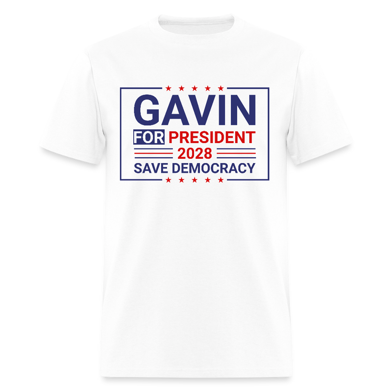 Gavin Newsom For President 2028 T Shirt - white