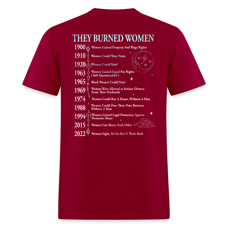They Didn't Burn Witches They Burned Women T Shirt - dark red