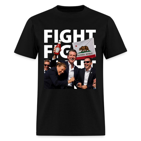 Gavin Newsom Fight Fight T Shirt - black