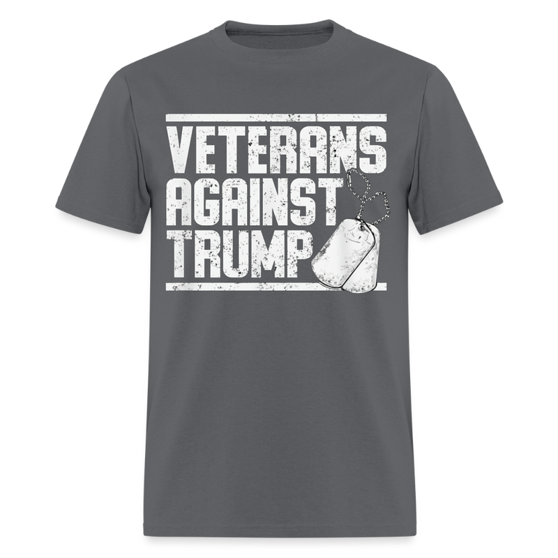 Veterans Againts Trump T Shirt - 2 - charcoal