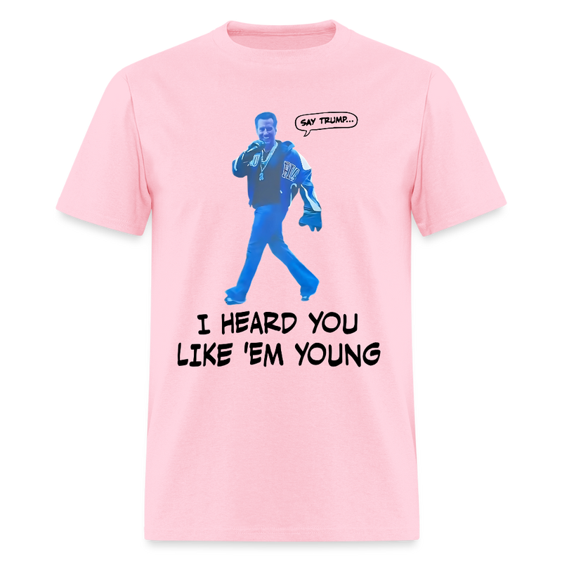 Newsom I Heard You Like 'Em Young White T Shirt - pink