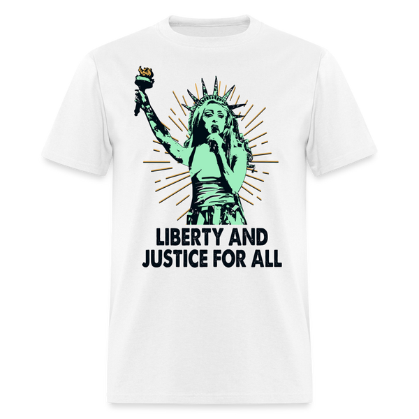 Liberty And Justice For All T Shirt - white