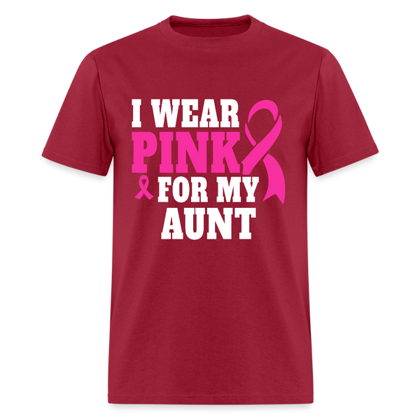 Breast Cancer Awareness Month Wear Pink For My Aunt T Shirt - dark red