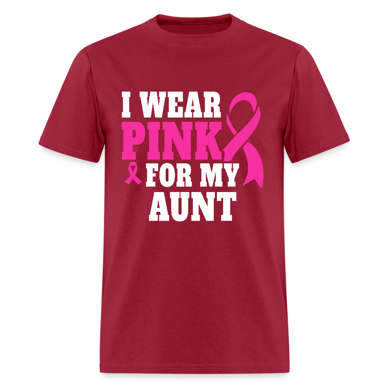 Breast Cancer Awareness Month Wear Pink For My Aunt T Shirt - dark red