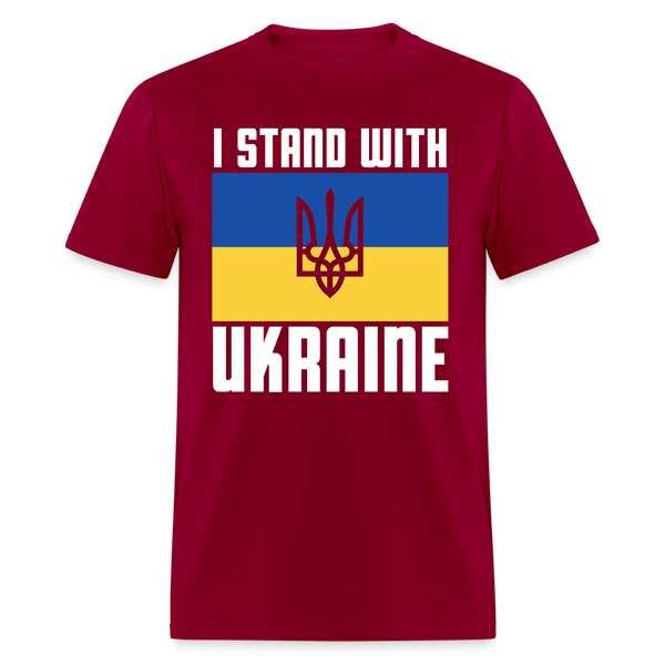 I Stand With Ukraine T Shirt - dark red