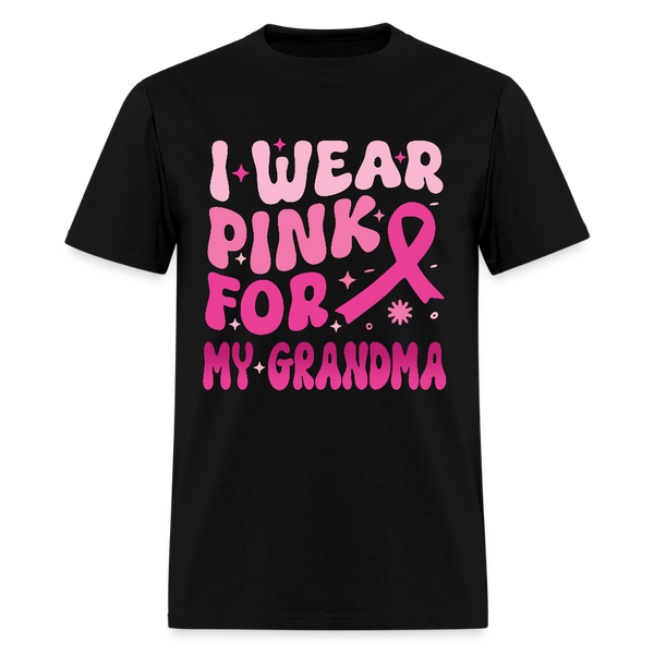 I Wear Pink For My Grandma Breast Cancer Awareness Month T Shirt - black