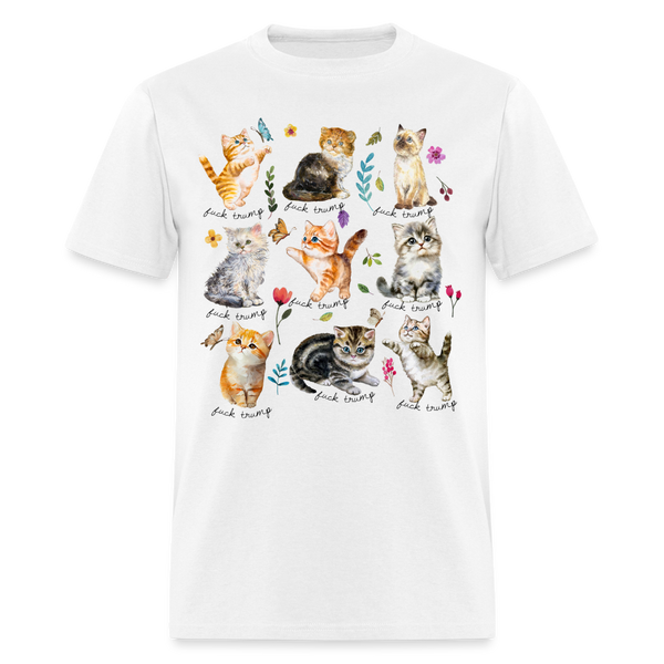 Subtle Fuck Trump Kitten T Shirt - white