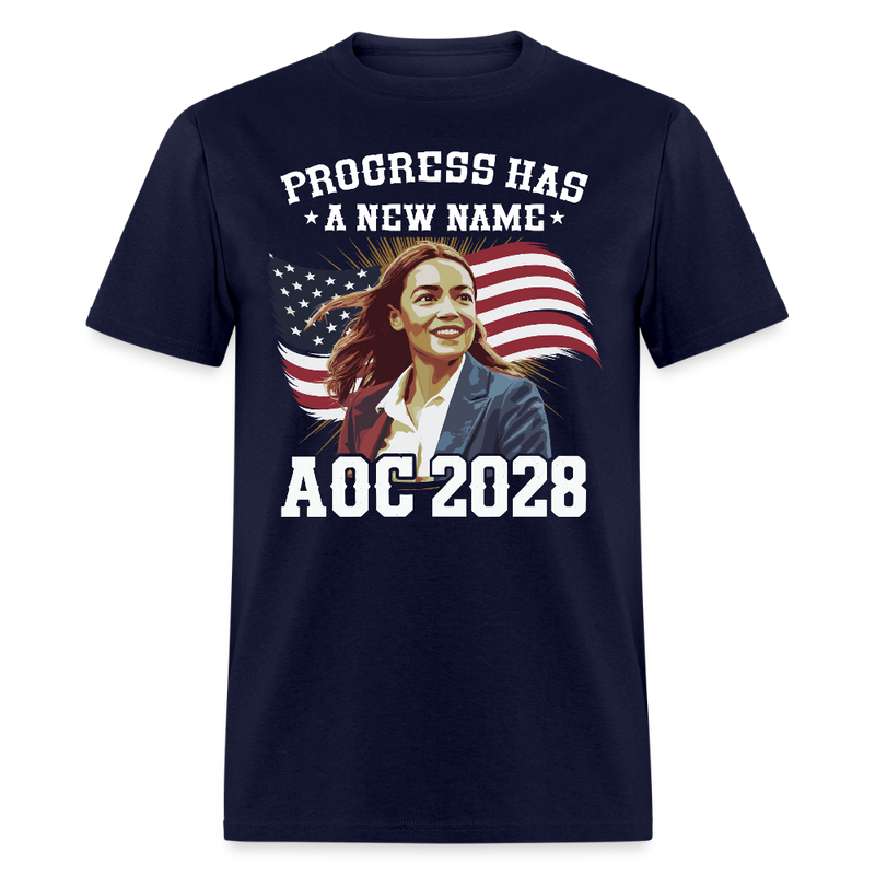 Progress Has a New Name AOC 2028 T Shirt - navy