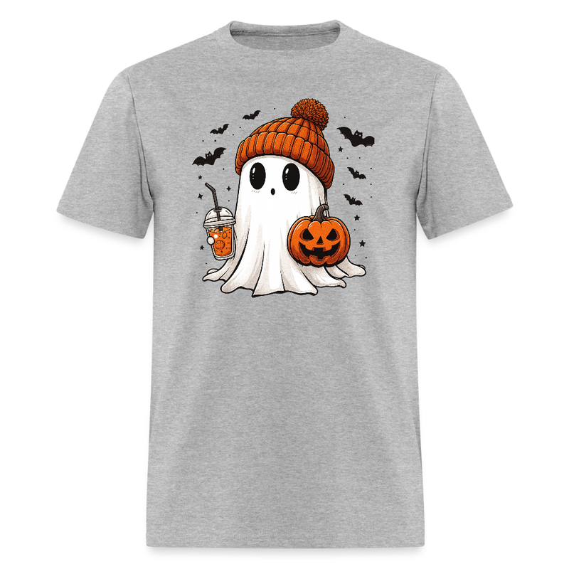 Cute Ghost Halloween T Shirt - heather gray