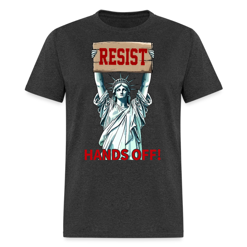 Resist The Statue of Liberty Hands Off T Shirt - heather black
