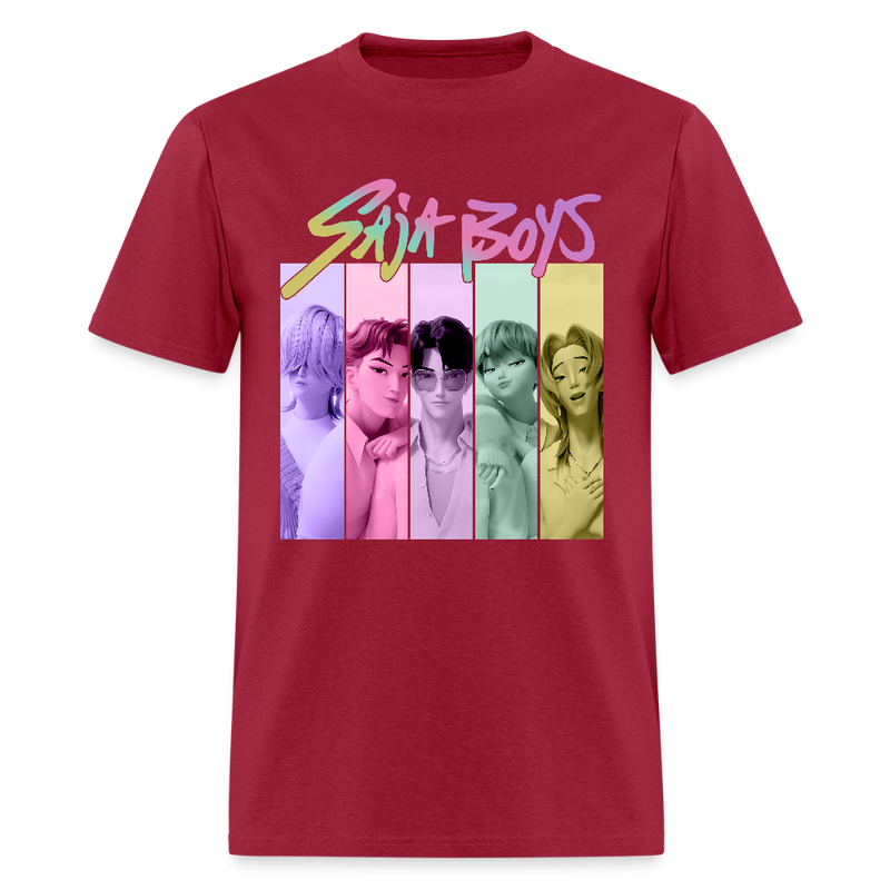 Saja Boys Kpop Demon Hunters Vintage T Shirt - dark red