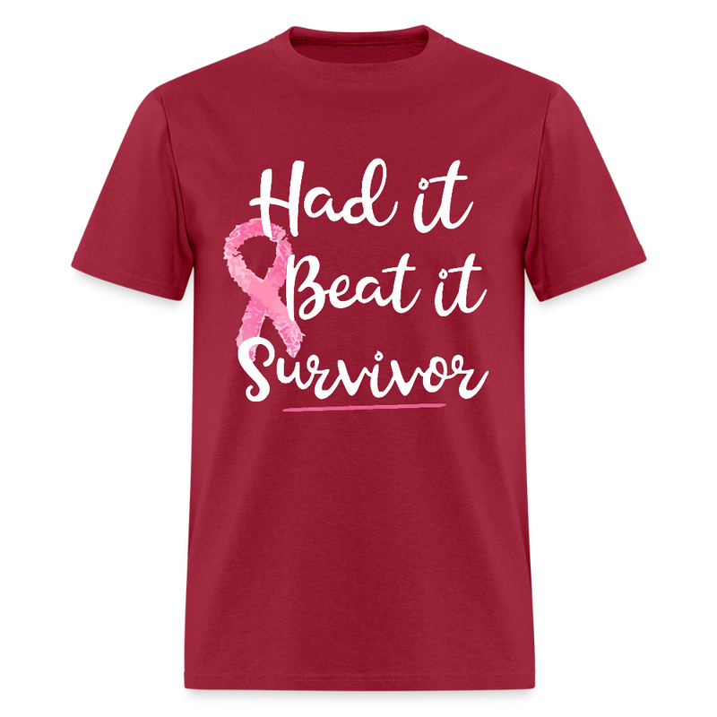 Had it Beat it Survivor Breast Cancer Awareness Month T Shirt - dark red