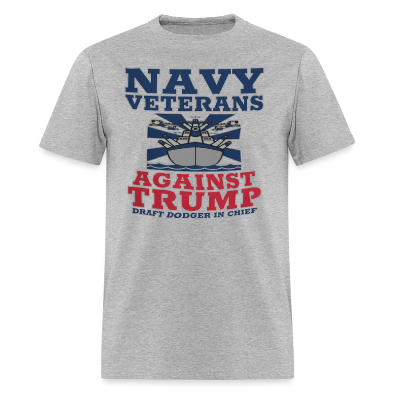 Navy Veterans Against Trump T Shirt - heather gray