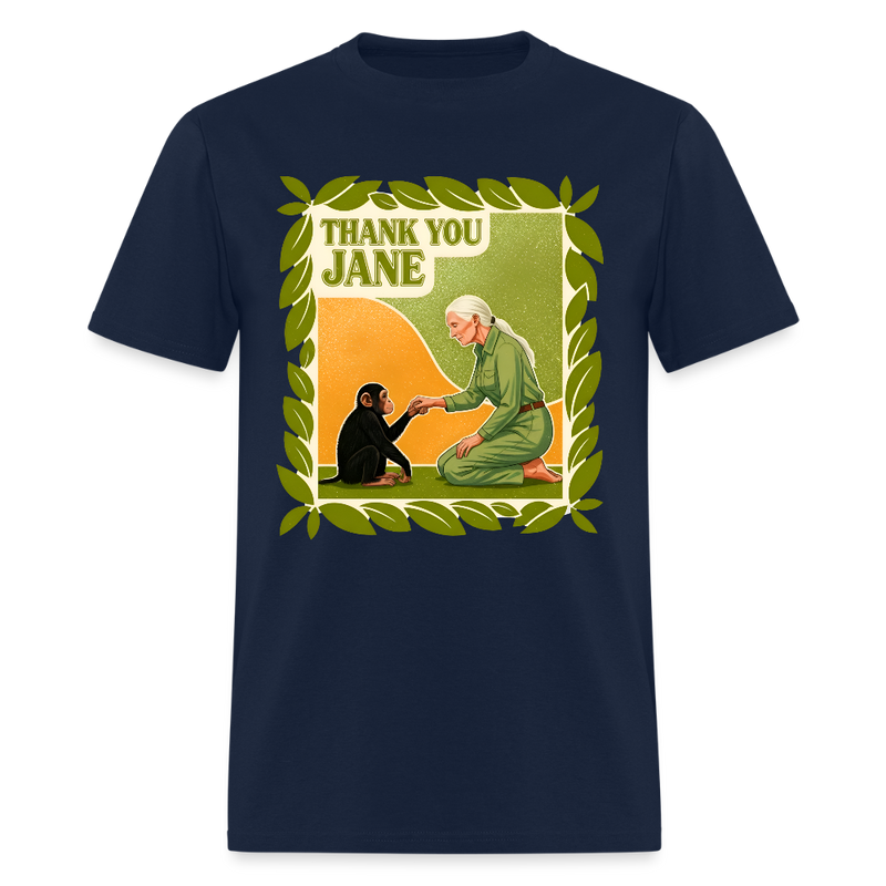 Thank You Jane Goodall T Shirt - 4 - navy