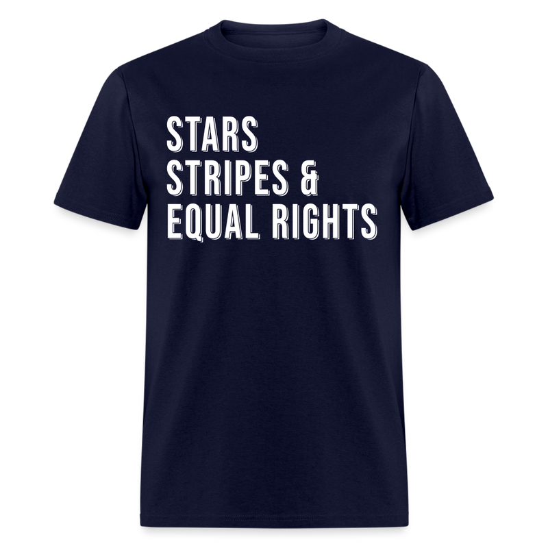 Stars Stripes And Equal Rights T Shirt - navy
