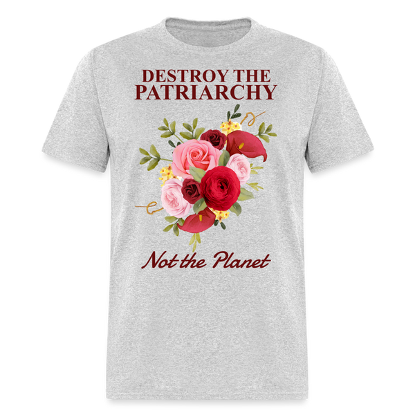 Destroy the Patriarchy Not The Planet T Shirt - heather gray