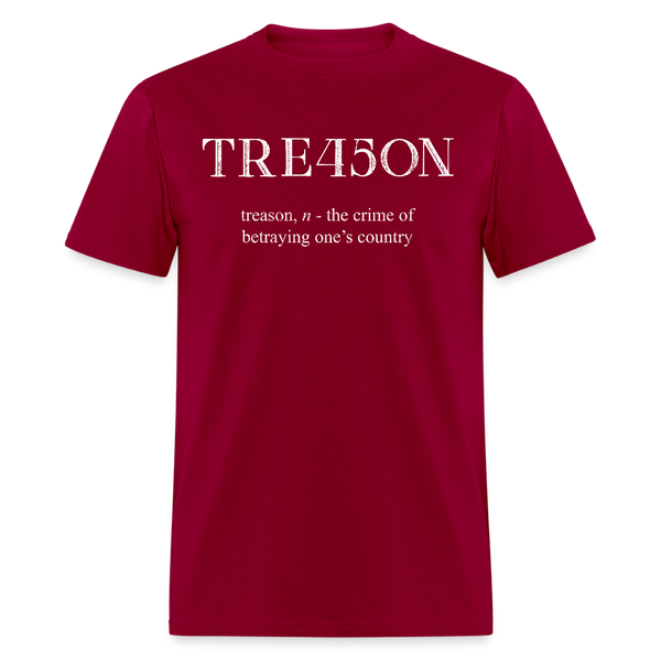 TRE45ON Distressed Impeach T Shirt - dark red