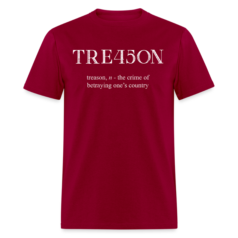 TRE45ON Distressed Impeach T Shirt - dark red