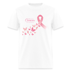 Butterfly Breast Cancer Awareness Month T Shirt - white