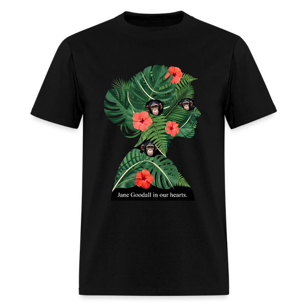 Jane Goodall In Our Hearts T Shirt - black