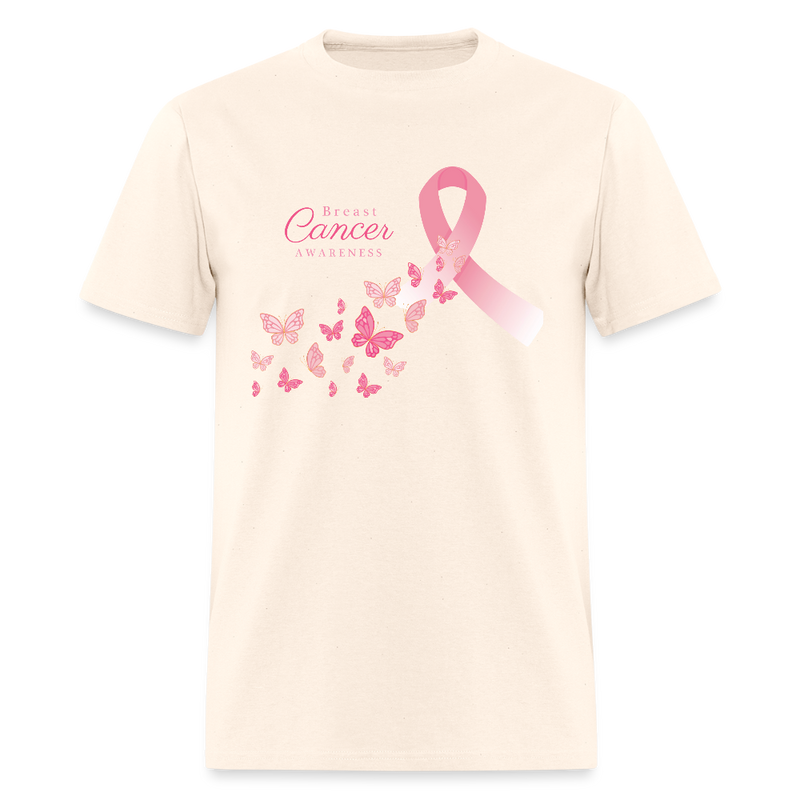 Butterfly Breast Cancer Awareness Month T Shirt - natural
