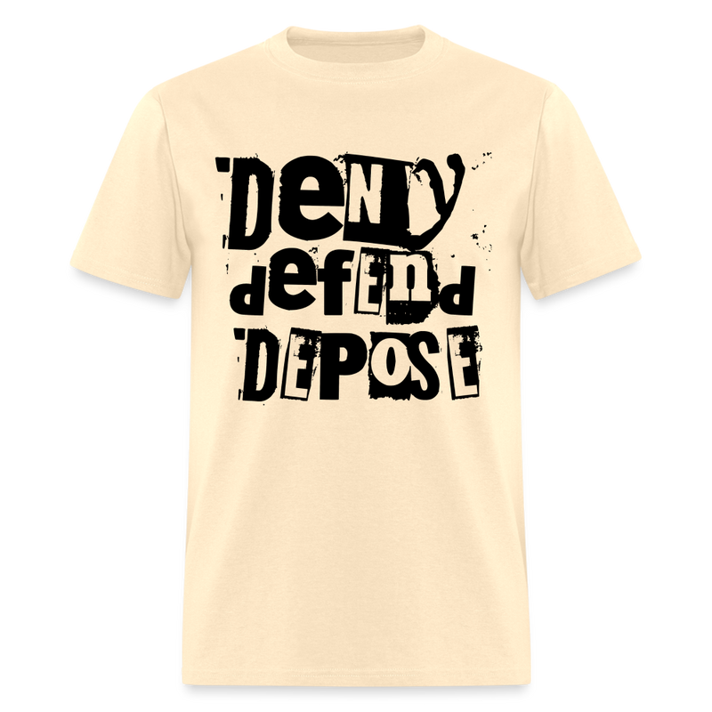 Medicare for All Punk Rock Deny Defend Depose T Shirt - natural